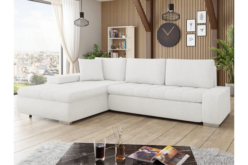 Cerys Sofa med Divan 3-personers - Hvid - Møbler - Sofaer - Sofa med chaiselong