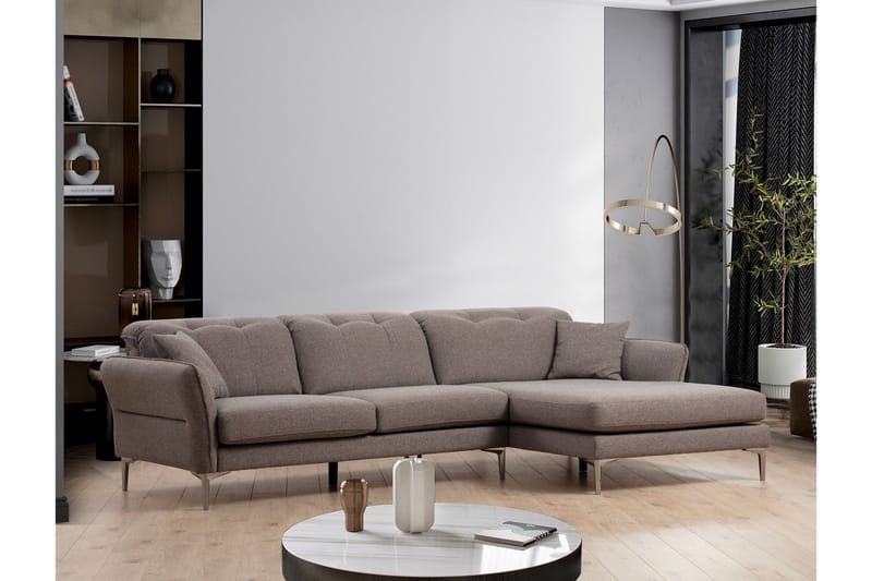 Chandara Sofa med Chaiselong 3-personers - Grå - Møbler - Sofaer - Sofa med chaiselong