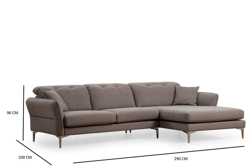 Chandara Sofa med Chaiselong 3-personers - Grå - Møbler - Sofaer - Sofa med chaiselong