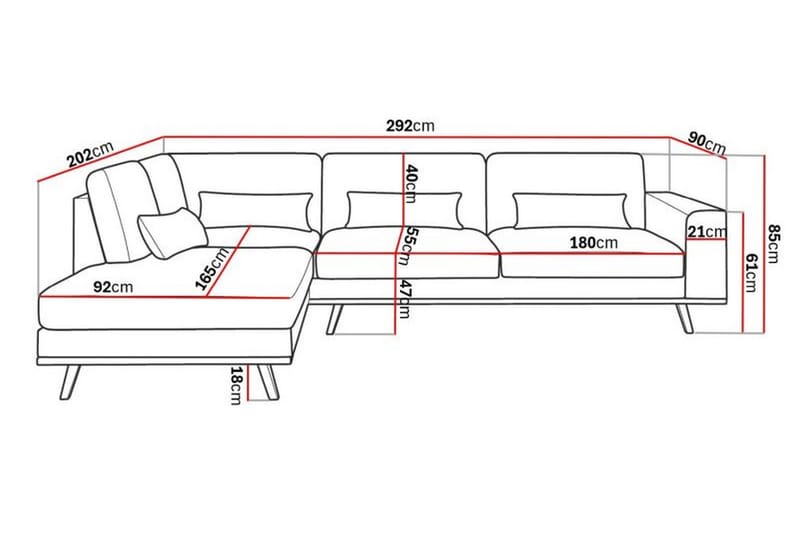 Copenhagen 2,5-Pers. L-Sofa Venstre - Møbler - Sofaer - Sofa med chaiselong