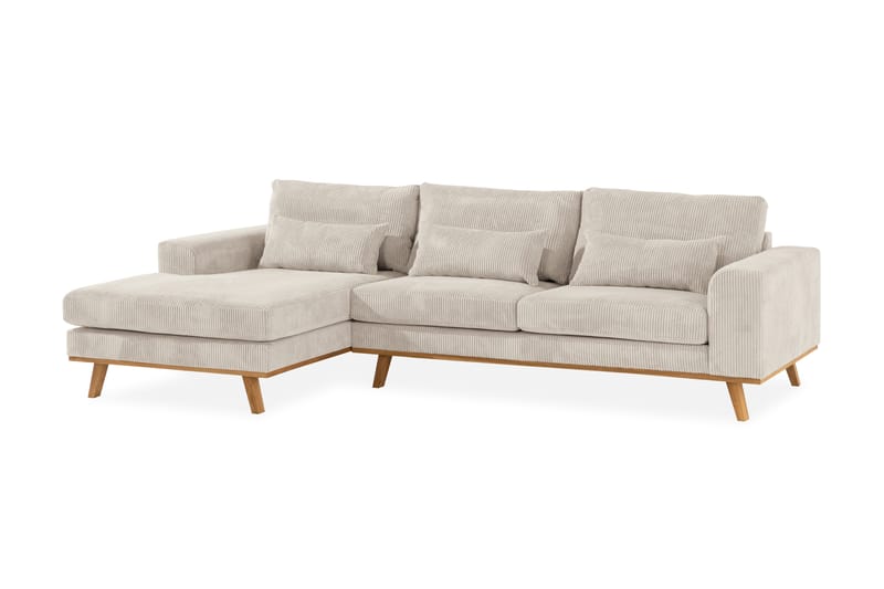 Copenhagen 4-personers L Sofa Manchester Divan Venstre - Beige - Møbler - Sofaer - Sofa med chaiselong