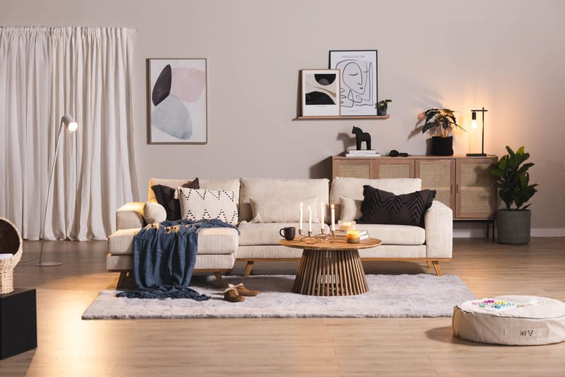 Copenhagen 4-personers L Sofa Manchester Divan Venstre - Beige - Møbler - Sofaer - Sofa med chaiselong