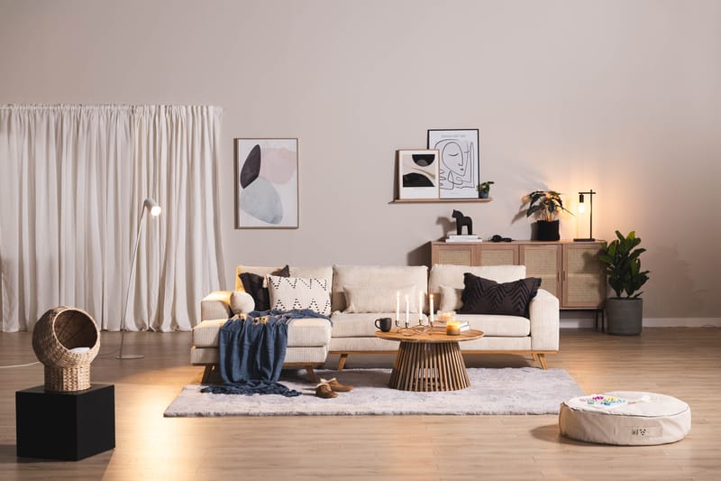 Copenhagen 4-personers L Sofa Manchester Divan Venstre - Beige - Møbler - Sofaer - Sofa med chaiselong