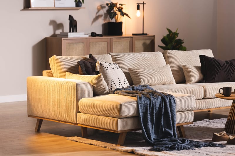 Copenhagen 4-personers L Sofa Manchester Divan Venstre - Beige - Møbler - Sofaer - Sofa med chaiselong