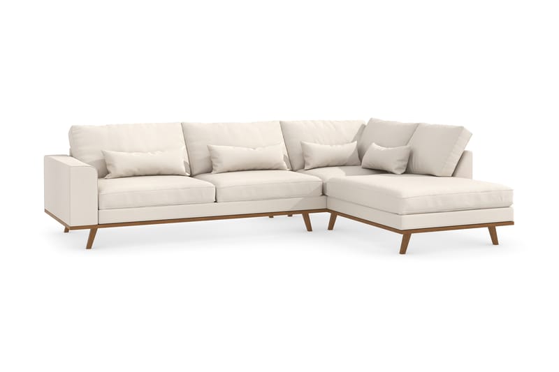 Copenhagen 4-personers L Sofa Divan Højre - Beige/Eg - Møbler - Sofaer - Sofa med chaiselong