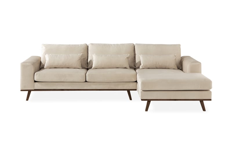 Copenhagen Chaiselongsofa Velour - Beige - Møbler - Sofaer - Sofa med chaiselong