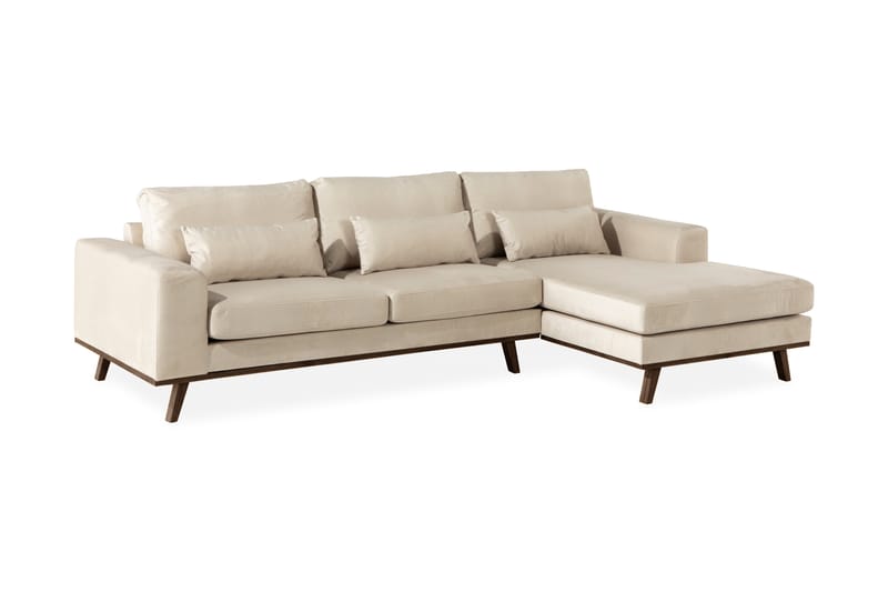 Copenhagen Chaiselongsofa Velour - Beige - Møbler - Sofaer - Sofa med chaiselong