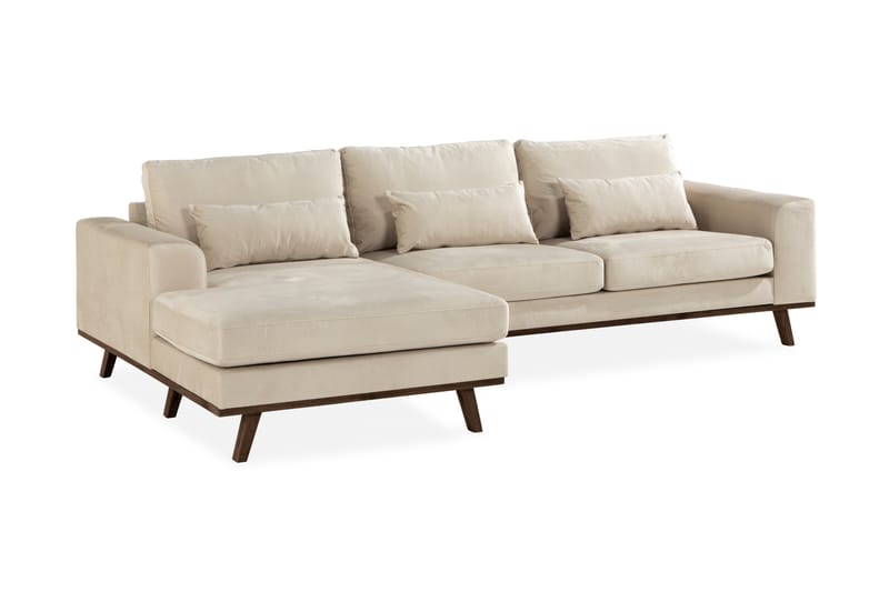 Copenhagen Chaiselongsofa Velour - Beige - Møbler - Sofaer - Sofa med chaiselong