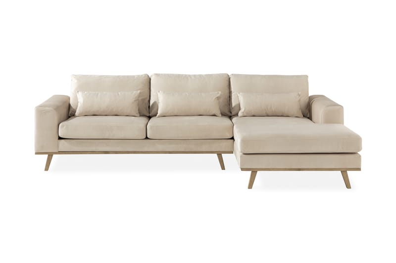 Copenhagen Chaiselongsofa Velour - Beige - Møbler - Sofaer - Sofa med chaiselong