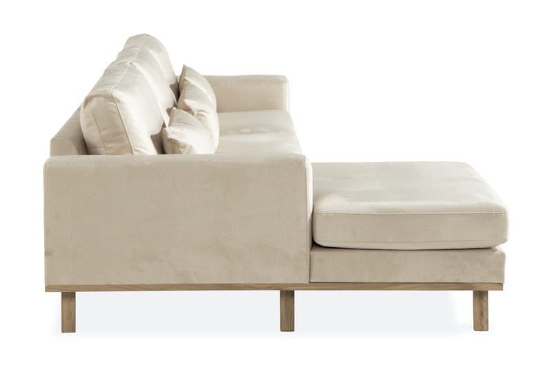 Copenhagen Chaiselongsofa Velour - Beige - Møbler - Sofaer - Sofa med chaiselong