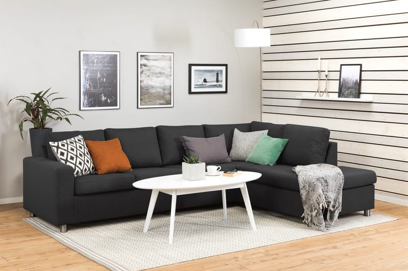 Crazy 3-Pers. Sofa med Chaiselong Højre - Antracit - Møbler - Sofaer - Sofa med chaiselong