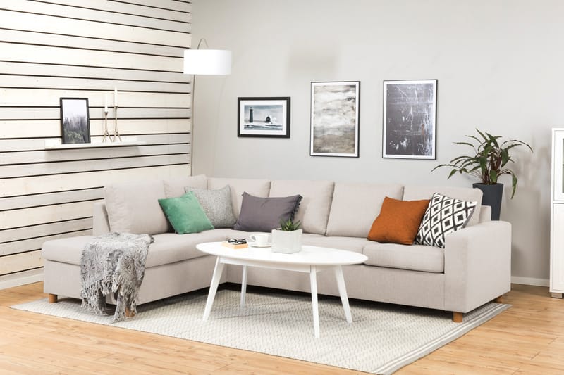 Crazy 3-Pers. Sofa med Chaiselong Venstre - Beige - Møbler - Sofaer - Sofa med chaiselong