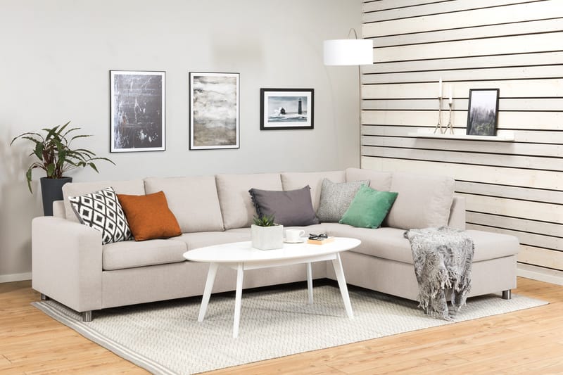 Crazy 3-Pers. Sofa med Chaiselong Højre - Beige - Møbler - Sofaer - Sofa med chaiselong