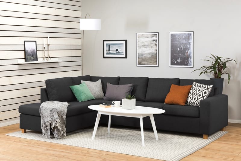 Crazy 3-Pers. Sofa med Chaiselong Venstre - Antracit - Møbler - Sofaer - Sofa med chaiselong