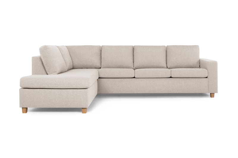 Crazy 3-Pers. Sofa med Chaiselong Venstre - Beige - Sofa med chaiselong - Lædersofaer - 2-personer sofa med chaiselong - 3 personers sofa med chaiselong - 4 personers sofa med chaiselong - Velour sofaer