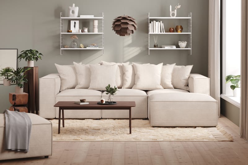 Cubo Dyb L-Sofa 3-personers Divan Venstre - Beige - Møbler - Sofaer - Sofa med chaiselong