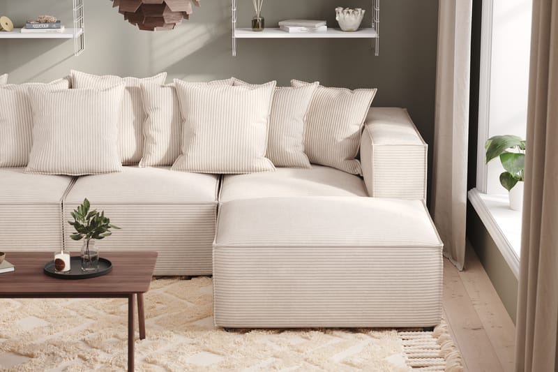 Cubo Dyb L-Sofa 3-personers Divan Venstre - Beige - Møbler - Sofaer - Sofa med chaiselong