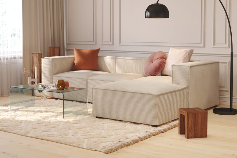 Cubo Dyb L-Sofa 3-personers Divan Venstre - Beige - Møbler - Sofaer - Sofa med chaiselong