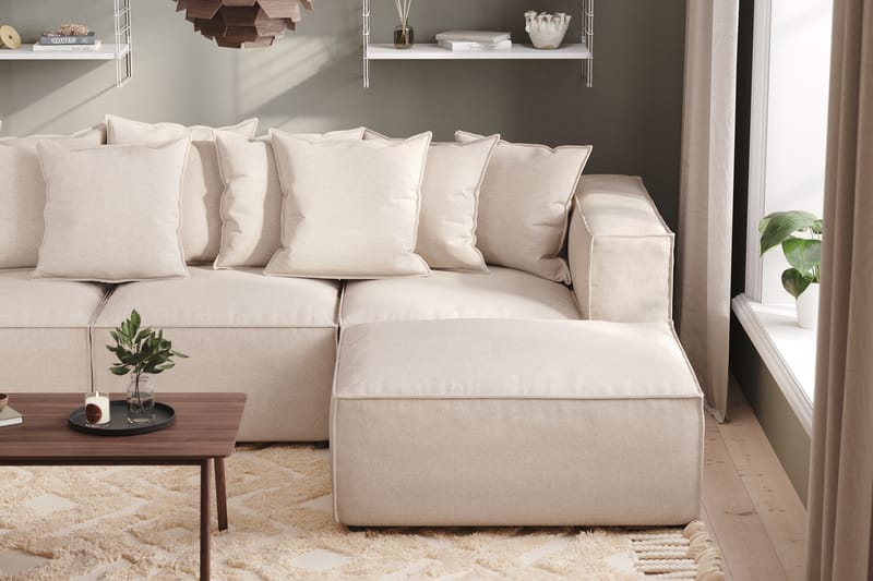 Cubo Dyb Sofa 3-personers med Divan 296 cm bred - Beige - Møbler - Sofaer - Sofa med chaiselong