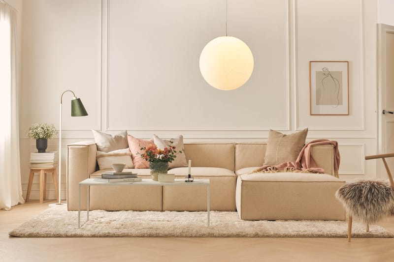 Cubo Dyb Sofa 3-personers med Divan 296 cm bred - Beige - Møbler - Sofaer - Sofa med chaiselong