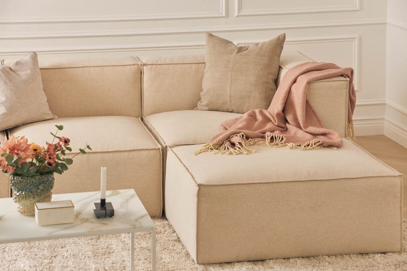 Cubo Dyb Sofa 3-personers med Divan 296 cm bred - Beige - Møbler - Sofaer - Sofa med chaiselong