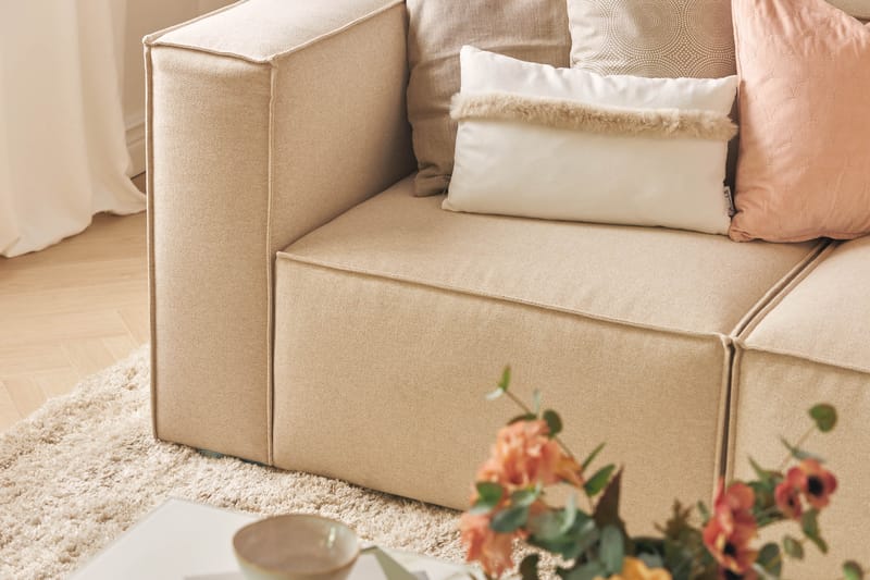 Cubo Dyb Sofa 3-personers med Divan 296 cm bred - Beige - Møbler - Sofaer - Sofa med chaiselong