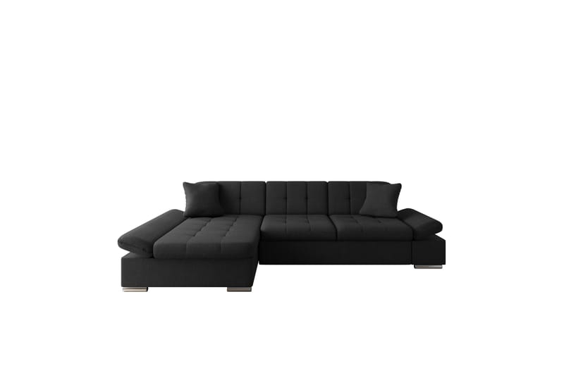 Djerra Sofa med Divan 3-personers - Sort - Møbler - Sofaer - Sofa med chaiselong