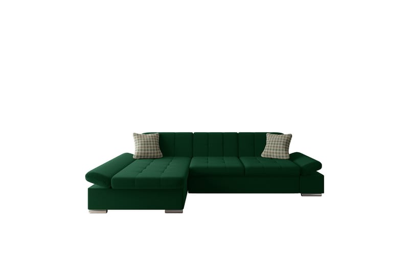 Djerra Sofa med Divan 3-personers - Grøn - Møbler - Sofaer - Sofa med chaiselong