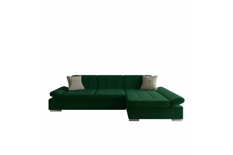 Djerra Sofa med Divan 3-personers - Grøn - Møbler - Sofaer - Sofa med chaiselong