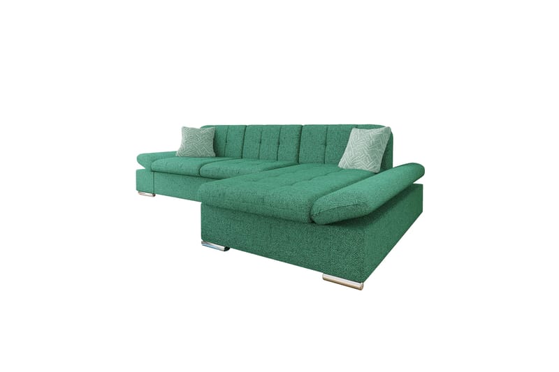 Djerra Sofa med Divan 3-personers - Grøn - Møbler - Sofaer - Sofa med chaiselong