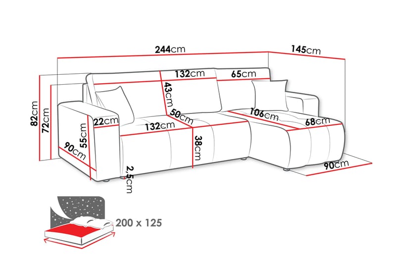 Flo Sofa med Divan 3-personers - Hvid - Møbler - Sofaer - Sofa med chaiselong