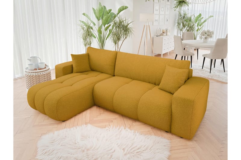 Flo Sofa med Divan 3-personers - Gul - Møbler - Sofaer - Sofa med chaiselong