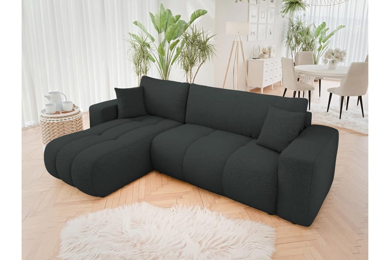 Flo Sofa med Divan 3-personers - Sort - Møbler - Sofaer - Sofa med chaiselong