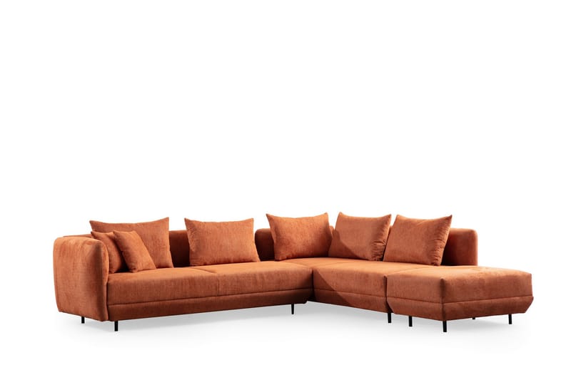 Floransa 4-personers Sofa med Chaiselong - Orange - Møbler - Sofaer - Sofa med chaiselong