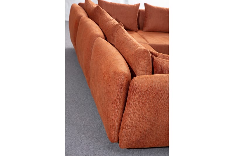 Floransa 4-personers Sofa med Chaiselong - Orange - Møbler - Sofaer - Sofa med chaiselong