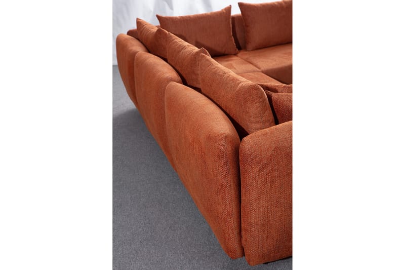 Floransa 4-personers Sofa med Chaiselong - Orange - Møbler - Sofaer - Sofa med chaiselong