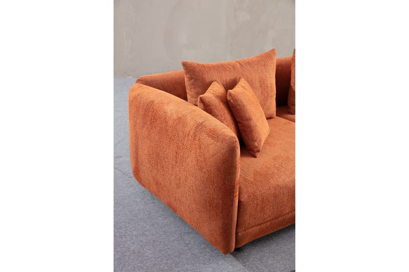 Floransa 4-personers Sofa med Chaiselong - Orange - Møbler - Sofaer - Sofa med chaiselong