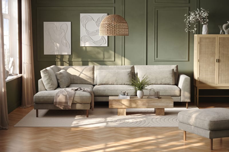 Florenz 3-personers Sofa med Chaiselong Venstre - Grå/Beige - Møbler - Sofaer - Sofa med chaiselong