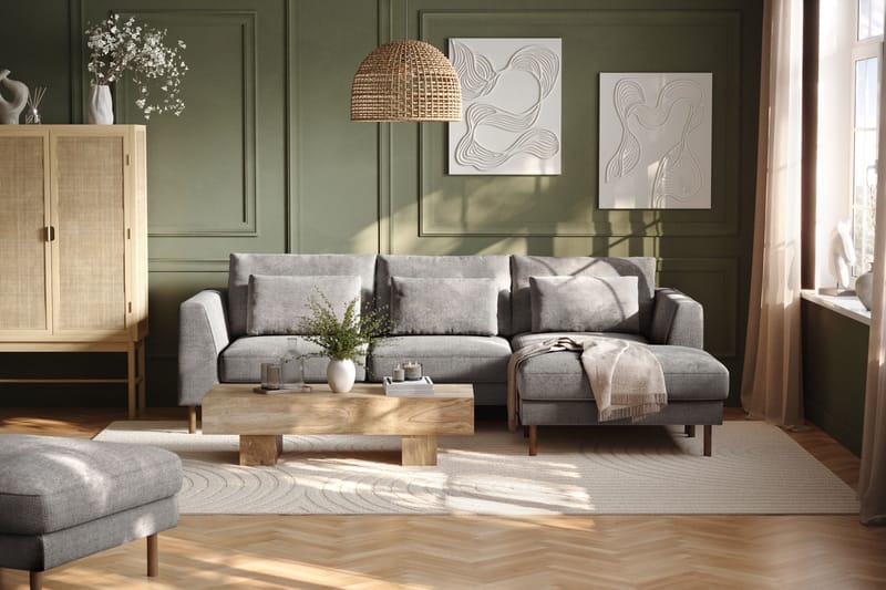 Florenz 3-personers Sofa med Divan Højre - Lysegrå - Møbler - Sofaer - Sofa med chaiselong