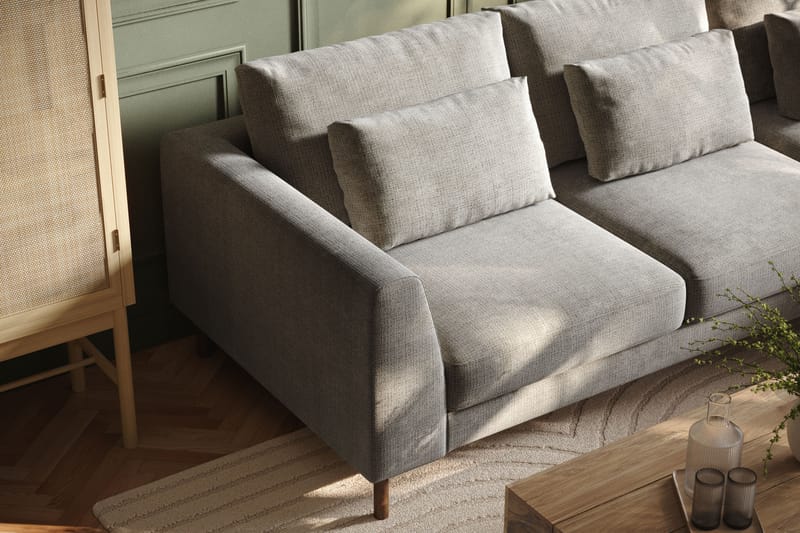 Florenz 3-personers Sofa med Divan Højre - Lysegrå - Møbler - Sofaer - Sofa med chaiselong