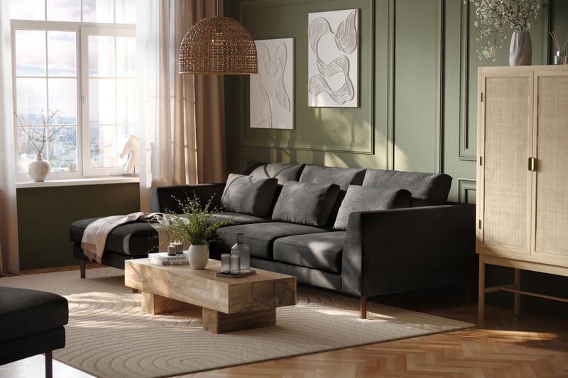 Florenz 3-personers Sofa med Divan Venstre - Grå - Møbler - Sofaer - Sofa med chaiselong