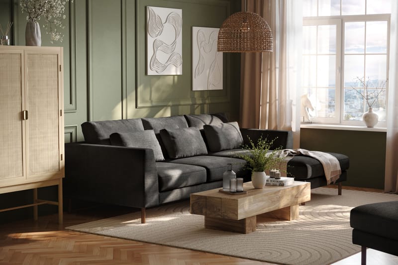 Florenz 3-personers Sofa med Divan Højre - Grå - Møbler - Sofaer - Sofa med chaiselong