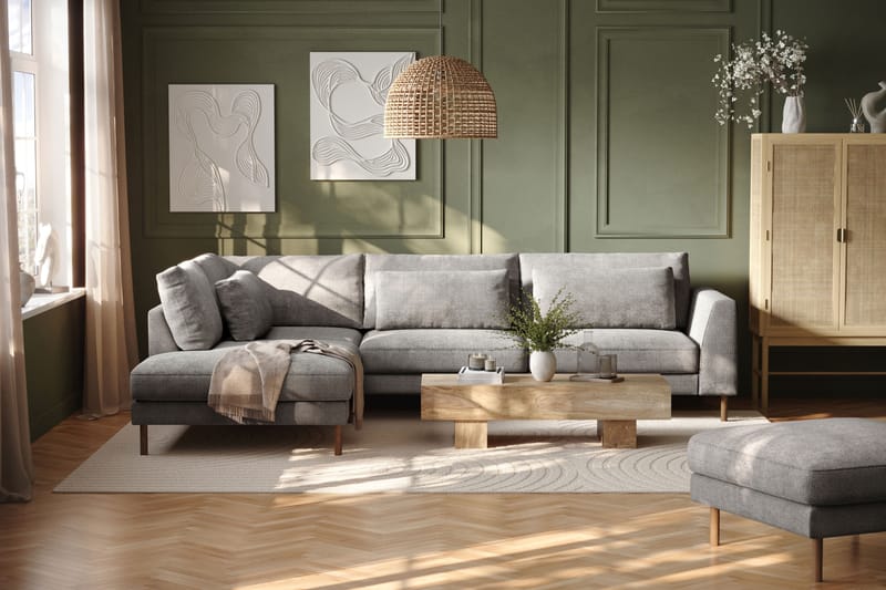 Florenz 3-personers Sofa med Chaiselong Venstre - Lysegrå - Møbler - Sofaer - Sofa med chaiselong