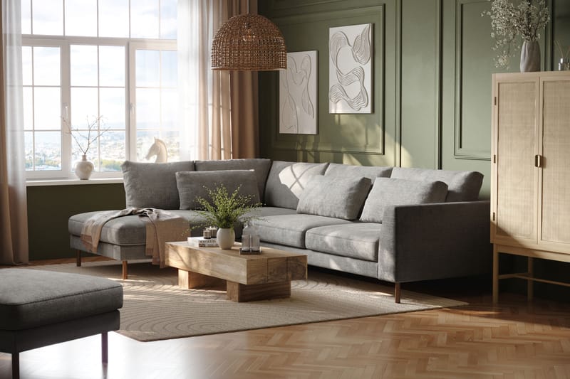 Florenz 3-personers Sofa med Chaiselong Venstre - Lysegrå - Møbler - Sofaer - Sofa med chaiselong