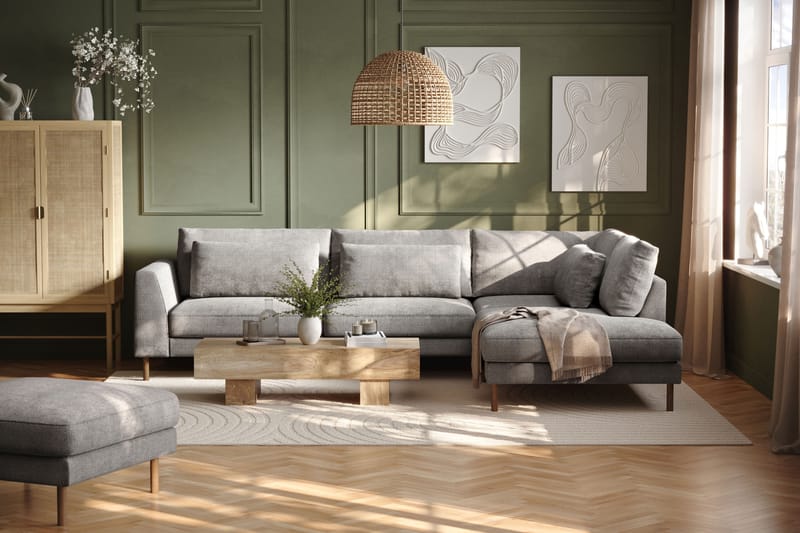 Florenz 3-personers Sofa med Chaiselong Højre - Lysegrå - Møbler - Sofaer - Sofa med chaiselong