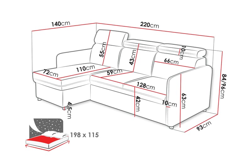 Fredrik Sofa med Divan 3-seter - Beige - Møbler - Sofaer - Sofa med chaiselong