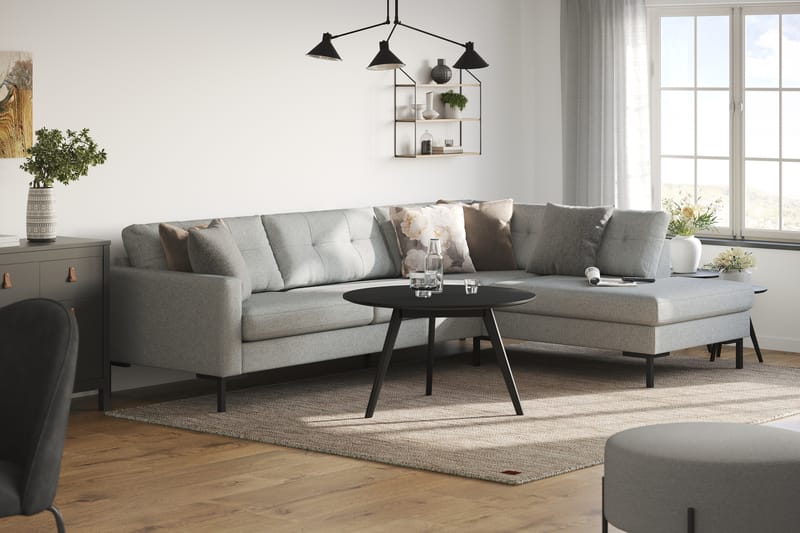 Frillestad 4-pers Sofa med Chaiselong Højre - Grå - Møbler - Sofaer - Sofa med chaiselong