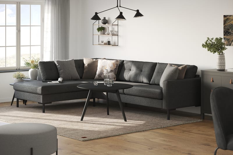 Frillestad 4-pers Sofa med Chaiselong Venstre - Mørkegrå - Møbler - Sofaer - Sofa med chaiselong