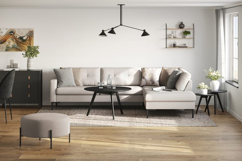 Frillestad 4-pers Sofa med Chaiselong Højre - Beige - Møbler - Sofaer - Sofa med chaiselong