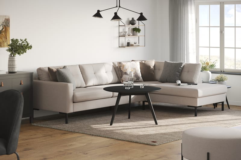 Frillestad 4-pers Sofa med Chaiselong Højre - Beige - Møbler - Sofaer - Sofa med chaiselong